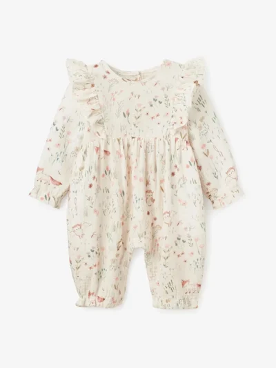 Owl Print Organic Baby Jumpsuit